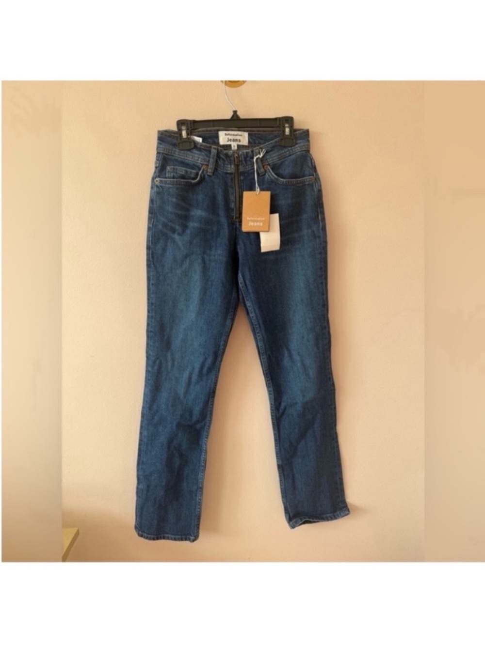 Reformation Jeans Julianna Exposed Zip Straight Leg Jeans NWT 23 mesa